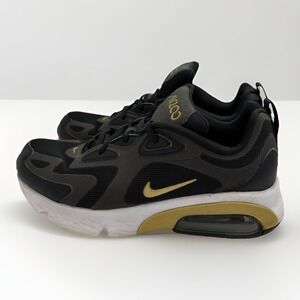 Nike Air Max‎ 200 Big Kid Black- Metallic Gold- AT5627-003 Size 6Y Sporty